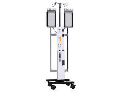 Mobile IV Infusion Pump With Double Bag Holders And Control Panel For Medical Use 3d model
