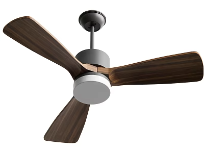 Modern Design Ceiling Mounted Air Conditioner Fan With Wooden Blades And Metal Frame 3d model