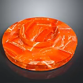 Vibrant Orange Glossy Round Household Tray With Unique Textured Surface Design For Home Use