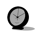 Giorgio Armani Round Clock with Black Frame Gray Dial and Black Base