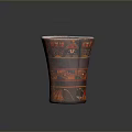 Colorful Decorative Household Cup With Traditional Painted Patterns And Designs 3d model