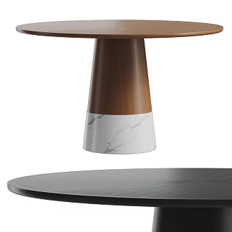 Modern Dining Table Middle Style Dining Table Round Dining Table Solid Wood Dining Table Stone Dining Table 3d model