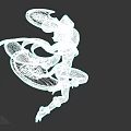 3D Female Character Model With Turquoise Outfit Flowing Cape And Elf Ears In Dynamic Pose