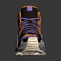 Stylish High Top Sneakers With Purple Yellow Colorful Design And Transparent Sole