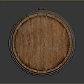 Rustic Wooden Barrel With Metal Hoops And Polished Wooden Surface