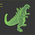 Detailed Dinosaur Sculpture with Green Skin Dorsal Spines Open Mouth Standing Pose
