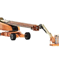 Orange Aerial Work Platform Truck With Telescopic Boom Work Platform And Large Tires