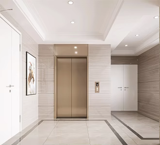 modern elevator hall elevator car 3d model