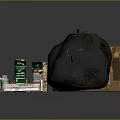 Assorted Food Packages Cans Bottles Wooden Box And Sack Collection