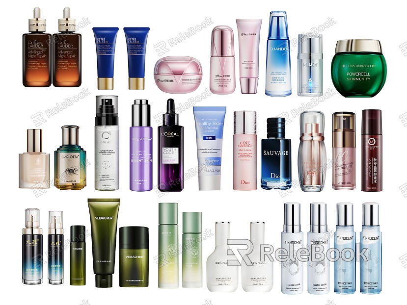 Cosmetics skin care products body lotion beauty makeup toiletries toothpaste toothbrush toiletries toiletries model