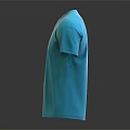 Turquoise V neck Short Sleeve Plain T shirt for Casual Wear Design