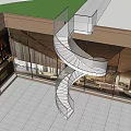 Modern Spiral Staircase With Glass Railing In Contemporary Architectural Design