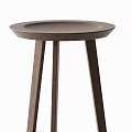 Light And Dark Wooden Bar Stools With Round Tops And Three Legs Design