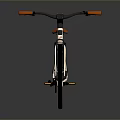 Modern Bicycle with White Frame Orange Handlebars Seat and Rear Rack