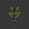 Camouflage Fighter Jet Model With Red Star Emblem And Number 127 Details
