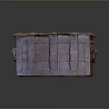 Vintage Wooden Trunk With Worn Surface And Metal Clasps For Home Storage