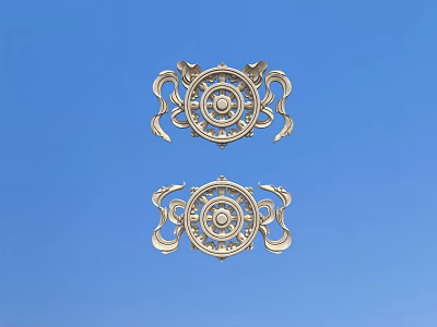 Chinese-style carved Falun carved Tibetan-style carved Falun 3d model