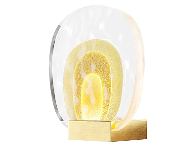 Modern Transparent Glass Wall Lamp With Warm Yellow Light And Brass Base 3d model