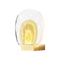 Modern Transparent Glass Wall Lamp With Warm Yellow Light And Brass Base