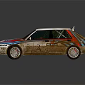 Martini Racing Themed Race Car With Blue Red Stripes And Sponsor Logos