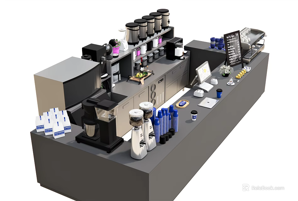 Laboratory Workbench Setup With Various Lab Equipment Test Tubes And Bottles 3d model