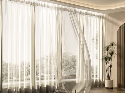 Curtain Window Screen 3d model