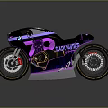 BMW Custom Motorcycle Purple Blue Design With 72 Black Prince And Gold Accent Wheels