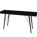 Modern Stylish Dining Table With Black Surface And Gold Accent Metal Legs