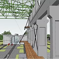 Modern Urban Architecture Scene With High Rise Buildings Plaza And Pedestrians