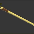 Elegant Golden Decorative Stick With Red Wrapped Handle And Polished Surface