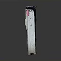 Weathered Exterior Utility Box With Stickers Small Compartment And Concrete Base