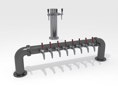 Modern draft beer faucet 3d model