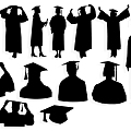 College Students Graduation Silhouette Graduates Silhouette Graduation Photo Silhouette Knowledge Knowledge Figure Wall Decoration Icon 3d model