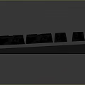 Full Size Black Mechanical Gaming Keyboard with Red Backlit Keycaps and Professional Design