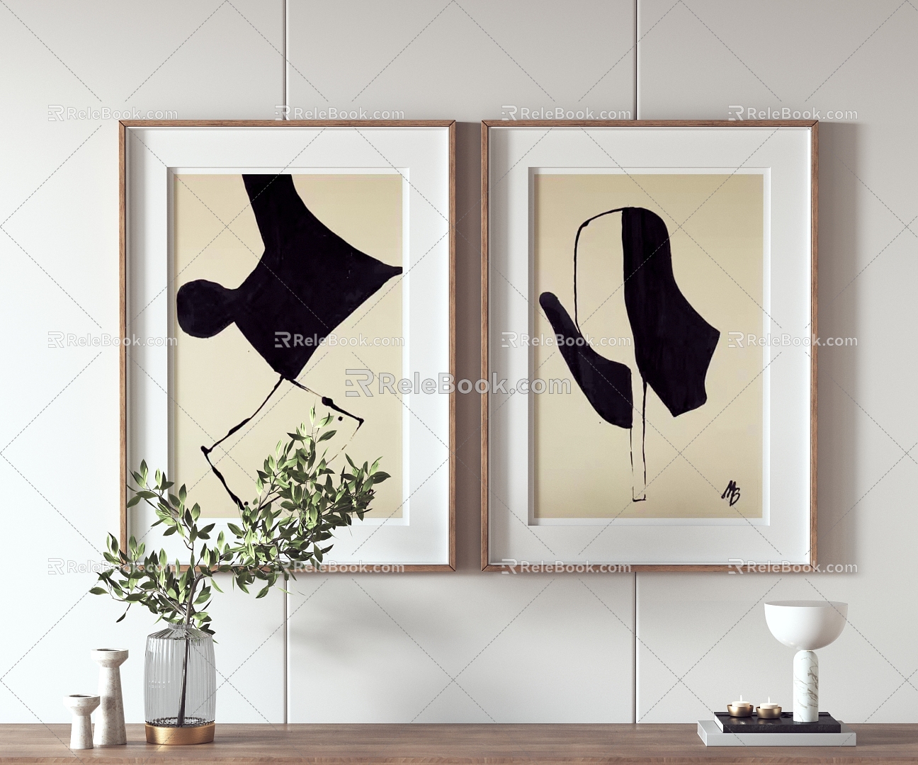 Modern Decorative Painting Hanging Painting 3d model