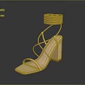 Stylish Gold Tone High Heels with Strappy Ankle Wrap Design for Elegant Evening Wear