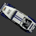 Vintage Blue And White Rally Car Model With Number 53 Stickers And Spare Tire