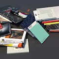 Various Colorful Books And Magazines With Assorted Covers Stacked And Scattered
