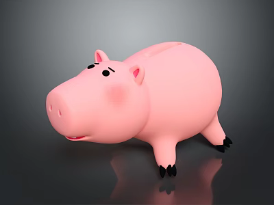 Pink Pig Shaped Piggy Bank Cute Decorative Ornament for Home Decor Piece 3d model