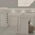 Modern Shopping Mall Store Interior With Bright Space White Walls Recessed Lighting And Display Racks