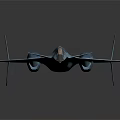 Sleek Blue Fighter Jet Model With Streamlined Design And Red Accents 3d model
