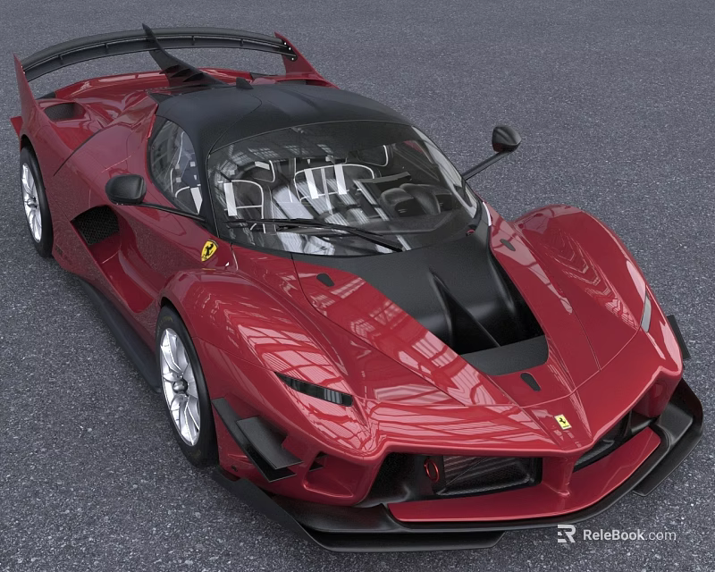 Red Sports Car With Sleek Design And Black Accents 3d model 