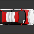 Red And Silver Racing Car With Rear Spoiler And Alloy Wheels