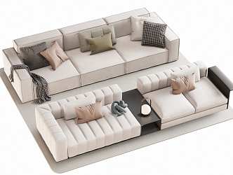 Double sofa Multi-person sofa Corner sofa 3d model