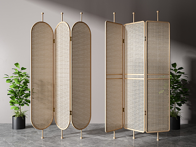 Modern Partition Silent Phoenix Screen Combination 3d model