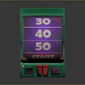Green Game Machine With 50 Start Display Red Buttons Cloud Patterns And Get 100 Sign