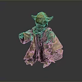 Star Wars Yoda Green Skinned Character in Brown Robe Seated Pose