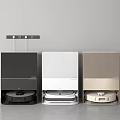 Three Colored Robotic Vacuums with Charging Dock Home Daily Electrical Appliances