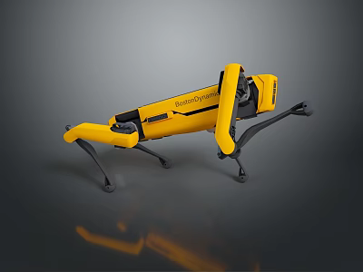 Yellow Quadruped Robot Showcasing Mechanical Legs With Agile Movement And Modern Design 3d model