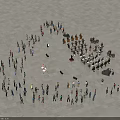 Many People Gathered In Circular Formation On Snowy Open Ground Area